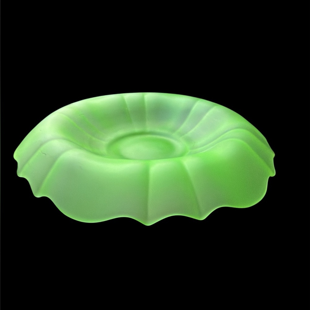 Vintage Uranium Green Glass Platter